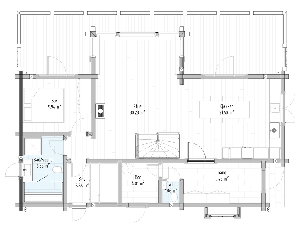 Rąstinis Namas L216 – 155 m²