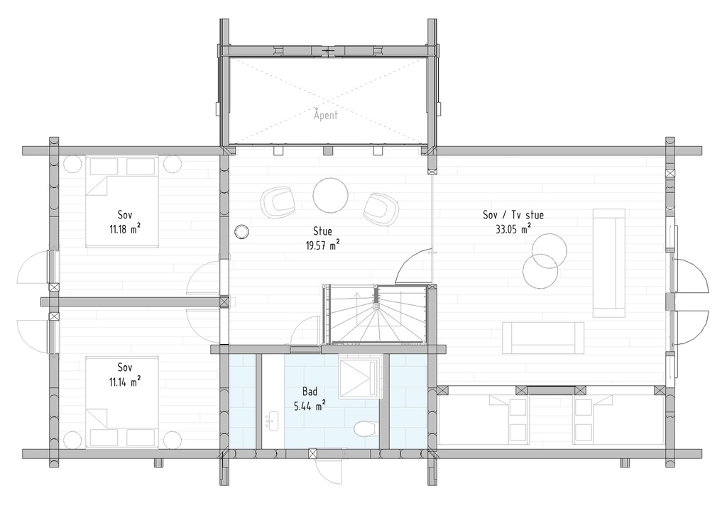 Rąstinis Namas L216 – 155 m²