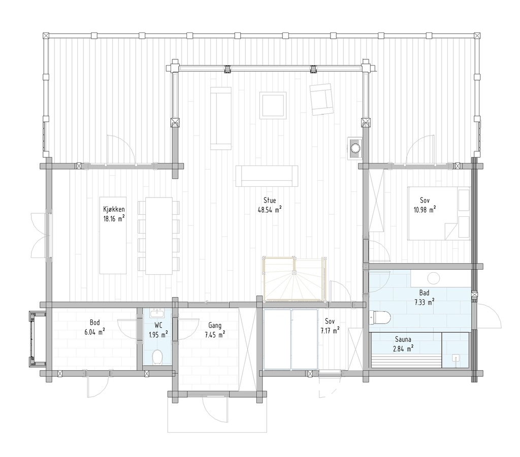 Rąstinis Namas L316 – 180,3 m²