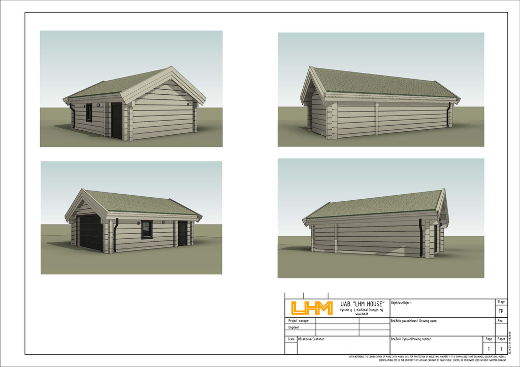 Rąstinis Garažas – 39 m²