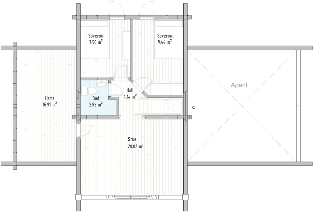 Rąstinis Namas LHM3 – 128,49 m²